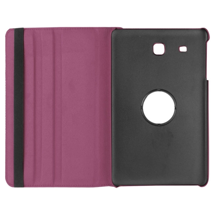 Litchi Texture Horizontal Flip Solid Color Leather Case with 360 Degrees Rotation Holder for Galaxy Tab E 9.6 / T560 / T561(Purple) by bashfashion