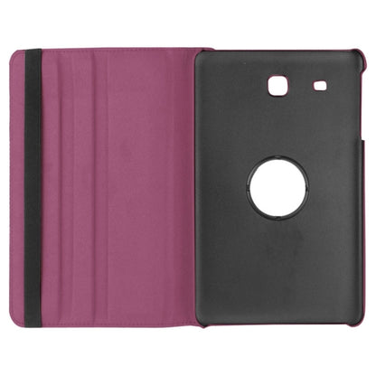 Litchi Texture Horizontal Flip Solid Color Leather Case with 360 Degrees Rotation Holder for Galaxy Tab E 9.6 / T560 / T561(Purple) by bashfashion