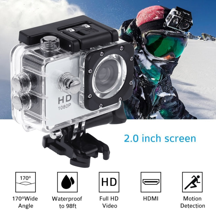 SJ4000 Full HD 1080P 2.0 inch LCD Sports Camcorder DV with Waterproof Case, Generalplus 6624, 30m Depth Waterproof(White) by bashfashion