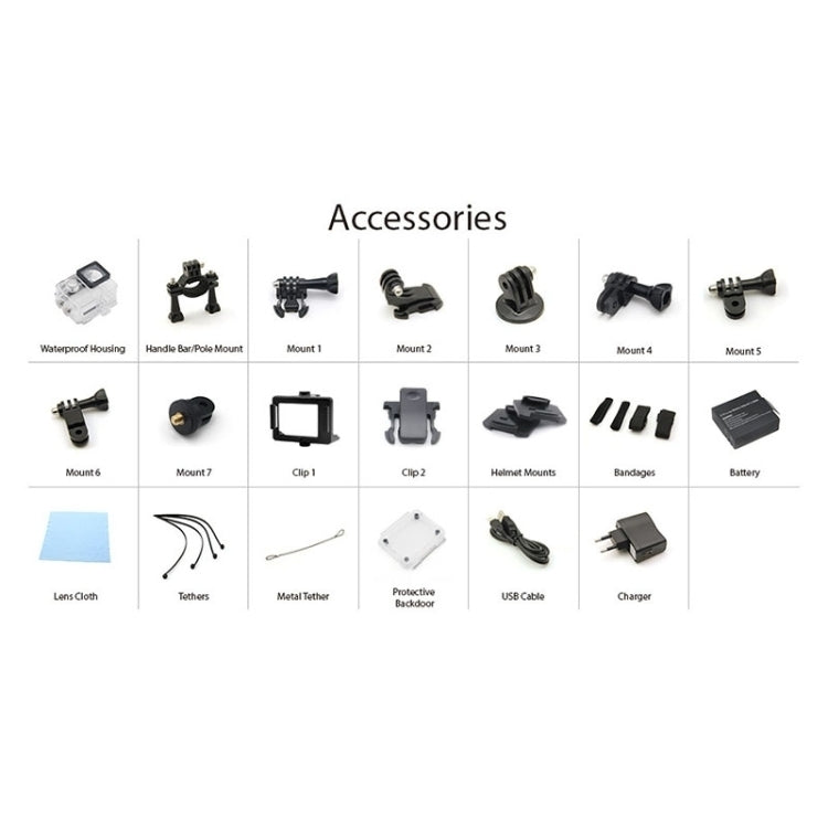 H9 4K Ultra HD1080P 12MP 2 inch LCD Screen WiFi Sports Camera, 170 Degrees Wide Angle Lens, 30m Waterproof(Black) by bashfashion