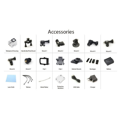 H9 4K Ultra HD1080P 12MP 2 inch LCD Screen WiFi Sports Camera, 170 Degrees Wide Angle Lens, 30m Waterproof(Black) by bashfashion