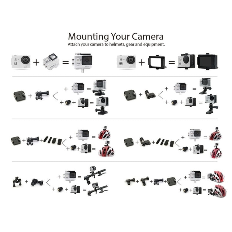 H9 4K Ultra HD1080P 12MP 2 inch LCD Screen WiFi Sports Camera, 170 Degrees Wide Angle Lens, 30m Waterproof(Black) by bashfashion