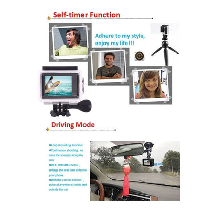 H9 4K Ultra HD1080P 12MP 2 inch LCD Screen WiFi Sports Camera, 170 Degrees Wide Angle Lens, 30m Waterproof(Black) by bashfashion