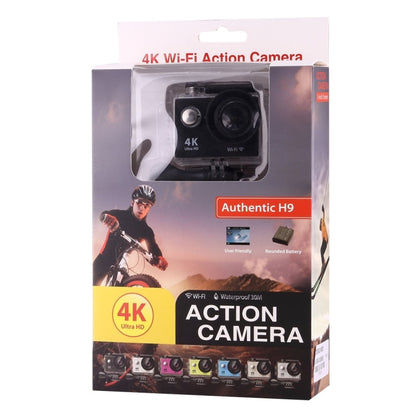 H9 4K Ultra HD1080P 12MP 2 inch LCD Screen WiFi Sports Camera, 170 Degrees Wide Angle Lens, 30m Waterproof(Black) by bashfashion
