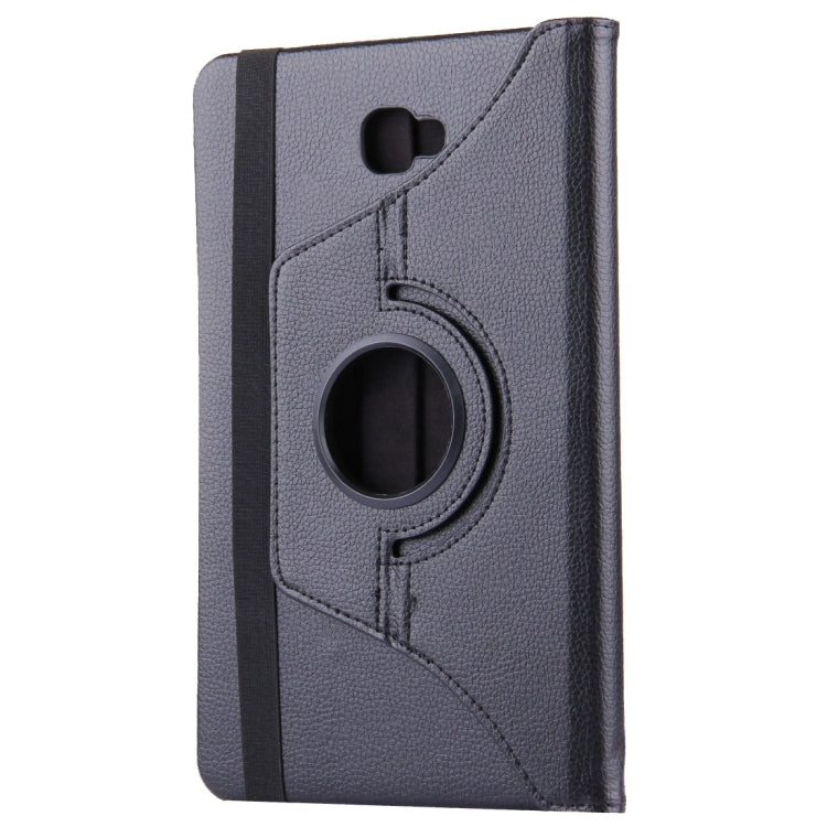 For Galaxy Tab A 10.1 / T580 Litchi Texture Horizontal Flip 360 Degrees Rotation Leather Case with Holder(Black) by bashfashion