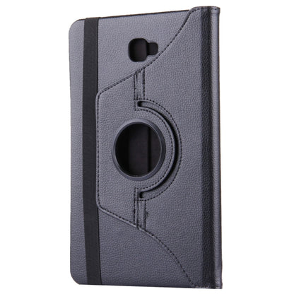 For Galaxy Tab A 10.1 / T580 Litchi Texture Horizontal Flip 360 Degrees Rotation Leather Case with Holder(Black) by bashfashion