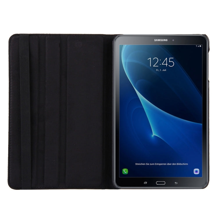 For Galaxy Tab A 10.1 / T580 Litchi Texture Horizontal Flip 360 Degrees Rotation Leather Case with Holder(Black) by bashfashion