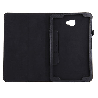 For Galaxy Tab A 10.1 / T580 Litchi Texture Magnetic Horizontal Flip Leather Case with Holder & Sleep / Wake-up Function(Black) by bashfashion