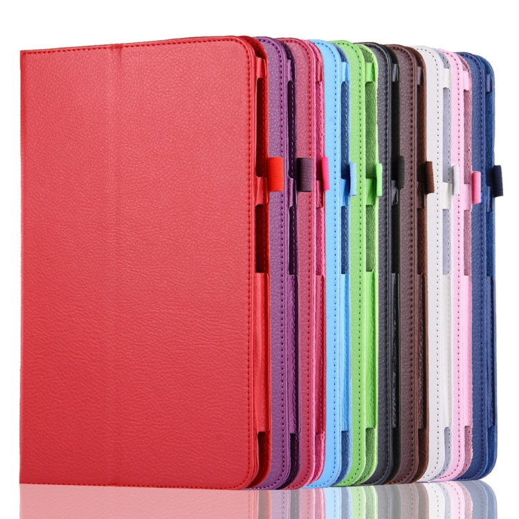 For Galaxy Tab A 10.1 / T580 Litchi Texture Magnetic Horizontal Flip Leather Case with Holder & Sleep / Wake-up Function(Black) by bashfashion