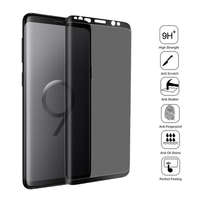 For Galaxy S9 0.3mm 9H Surface Hardness 3D Privacy Anti-spy Tempered Glass Protective Film(Black) by bashfashion