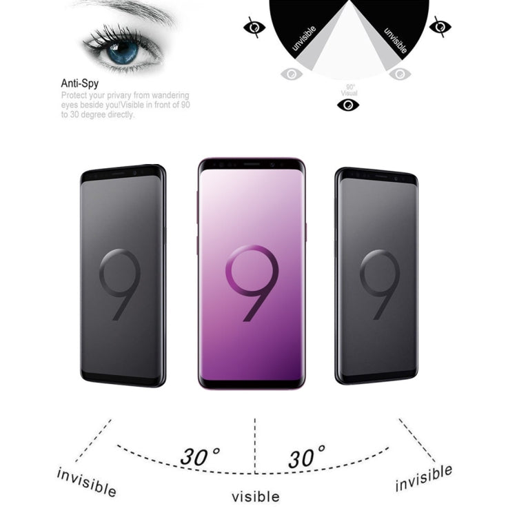 For Galaxy S9 0.3mm 9H Surface Hardness 3D Privacy Anti-spy Tempered Glass Protective Film(Black) by bashfashion