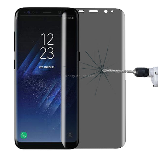 For Galaxy S8+ / G9550 0.3mm 9H Surface Hardness 3D Curved Privacy Anti-glare Full Screen Tempered Glass Screen Protector by bashfashion