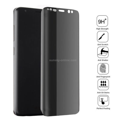 For Galaxy S8+ / G9550 0.3mm 9H Surface Hardness 3D Curved Privacy Anti-glare Full Screen Tempered Glass Screen Protector by bashfashion