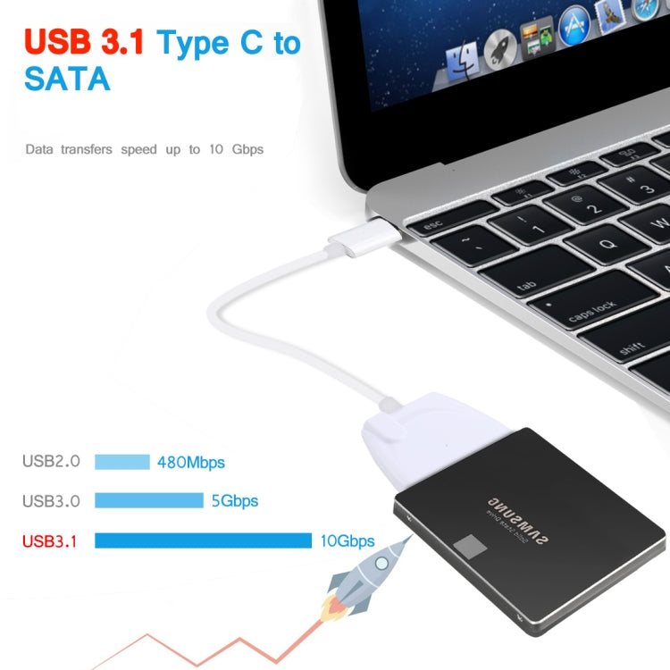 USB-C / Type-C To 22 Pin SATA Hard Drive Adapter Cable Converter, Total Length: about 23cm by bashfashion
