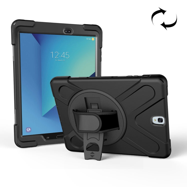 For Galaxy Tab S3 9.7 inch T820 360 Degree Rotation PC + Silicone Protective Case with Holder & Hand-strap (Black) by bashfashion