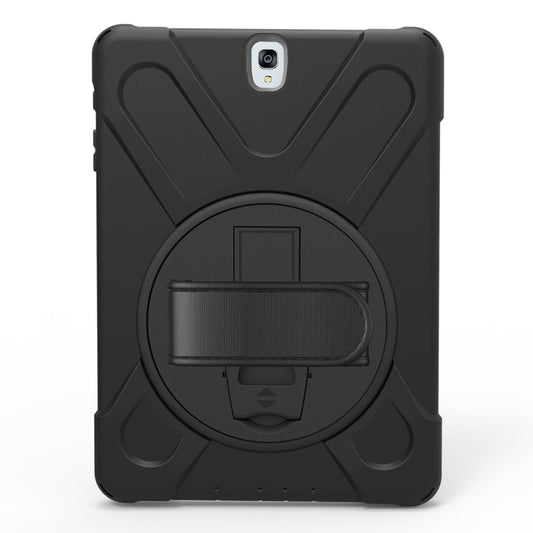 For Galaxy Tab S3 9.7 inch T820 360 Degree Rotation PC + Silicone Protective Case with Holder & Hand-strap (Black) by bashfashion