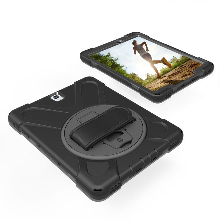 For Galaxy Tab S3 9.7 inch T820 360 Degree Rotation PC + Silicone Protective Case with Holder & Hand-strap (Black) by bashfashion