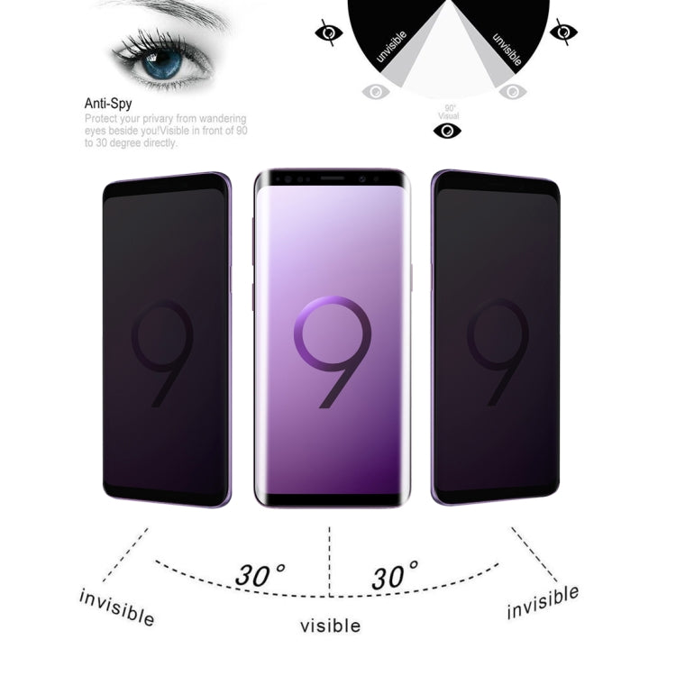 Privacy Anti-glare 0.26mm 9H 3D Tempered Glass Film for Galaxy S9+ by bashfashion