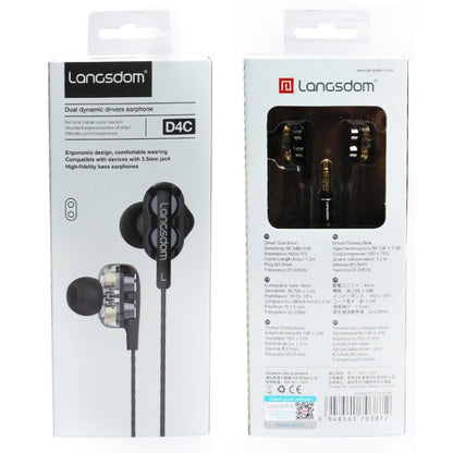 Langsdom Double Moving Coil with Wheat Headset(Black) by Langsdom