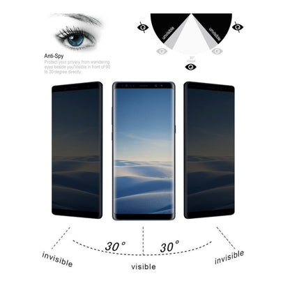 For Galaxy Note 8 0.26mm 9H Surface Hardness 3D Curved Privacy Anti-glare Non-full Screen Tempered Glass Screen Protector(Black) by bashfashion