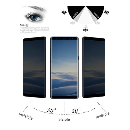 For Galaxy Note 8 0.26mm 9H Surface Hardness 3D Curved Privacy Anti-glare Non-full Screen Tempered Glass Screen Protector (Transparent) by bashfashion