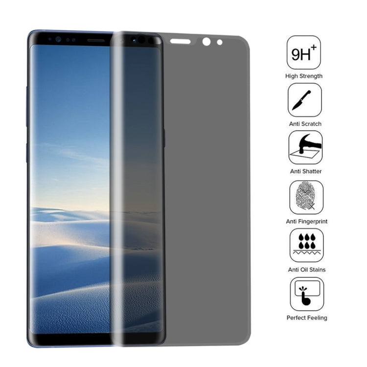 For Galaxy Note 8 0.26mm 9H Surface Hardness 3D Curved Privacy Anti-glare Full Screen Tempered Glass Screen Protector (Transparent) by bashfashion