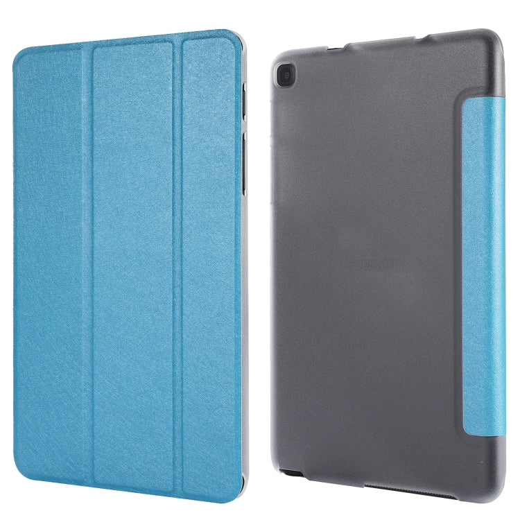 Silk Texture Horizontal Flip Leather Case with Three-Folding Holder for Galaxy Tab P200(Baby Blue) by bashfashion