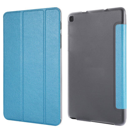 Silk Texture Horizontal Flip Leather Case with Three-Folding Holder for Galaxy Tab P200(Baby Blue) by bashfashion
