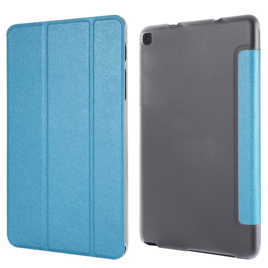 Silk Texture Horizontal Flip Leather Case with Three-Folding Holder for Galaxy Tab P200(Baby Blue) by bashfashion