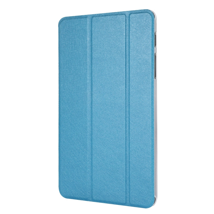 Silk Texture Horizontal Flip Leather Case with Three-Folding Holder for Galaxy Tab P200(Baby Blue) by bashfashion