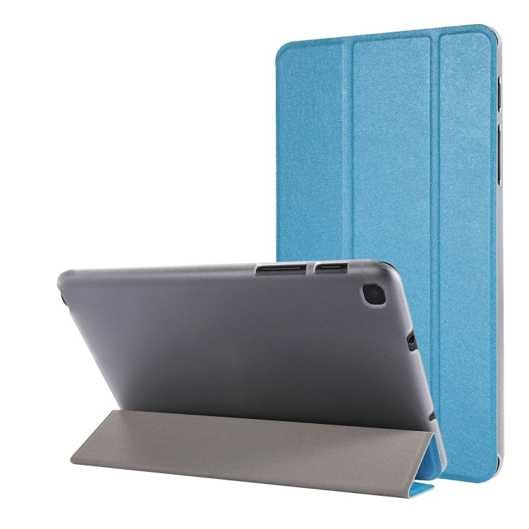 Silk Texture Horizontal Flip Leather Case with Three-Folding Holder for Galaxy Tab P200(Baby Blue) by bashfashion