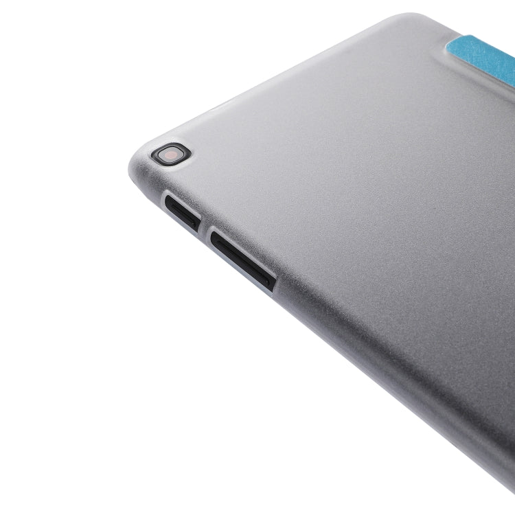 Silk Texture Horizontal Flip Leather Case with Three-Folding Holder for Galaxy Tab P200(Baby Blue) by bashfashion
