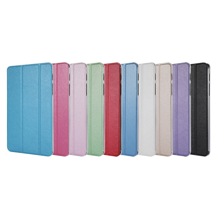 Silk Texture Horizontal Flip Leather Case with Three-Folding Holder for Galaxy Tab P200(Baby Blue) by bashfashion