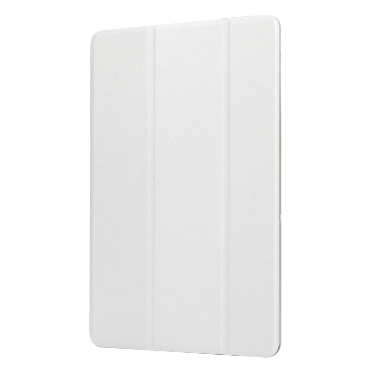 Silk Texture Horizontal Flip Leather Case with Three-Folding Holder for Galaxy Tab T510 (White) by bashfashion