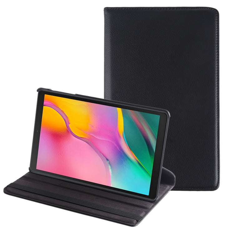 Litchi Texture Horizontal Flip 360 Degrees Rotation Leather Case for Galaxy Tab A 10.1 (2019) T510 / T515, with Holder (Black) by bashfashion
