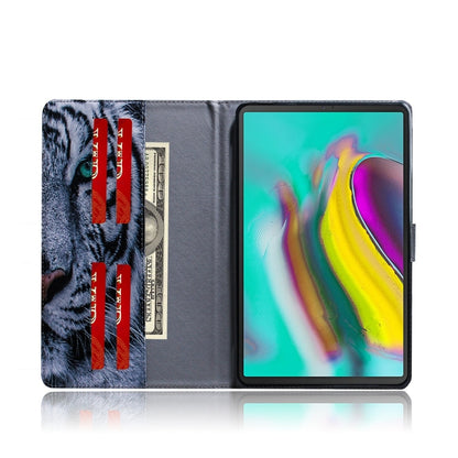 Tiger Pattern Horizontal Flip Leather Case for Galaxy Tab S5E T720 / T725, with Holder & Card Slot & Wallet by bashfashion