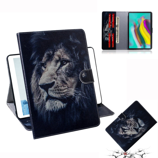 Lion Pattern Horizontal Flip Leather Case for Galaxy Tab S5E T720 / T725, with Holder & Card Slot & Wallet by bashfashion