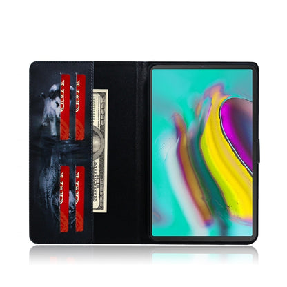 Wolf and Dog Pattern Horizontal Flip Leather Case for Galaxy Tab S5E T720 / T725, with Holder & Card Slot & Wallet by bashfashion