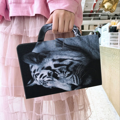 White Tiger Pattern Horizontal Flip Leather Case for Galaxy Tab A 8 (2019) / P200 / P205, with Holder & Card Slot & Wallet by bashfashion