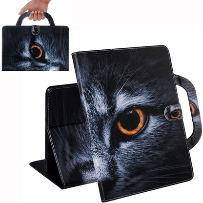 Half-Faced Cat Pattern Horizontal Flip Leather Case for Galaxy Tab S5E 10.5 T720 / T725, with Holder & Card Slot & Wallet by bashfashion