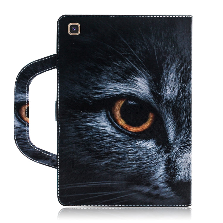 Half-Faced Cat Pattern Horizontal Flip Leather Case for Galaxy Tab S5E 10.5 T720 / T725, with Holder & Card Slot & Wallet by bashfashion