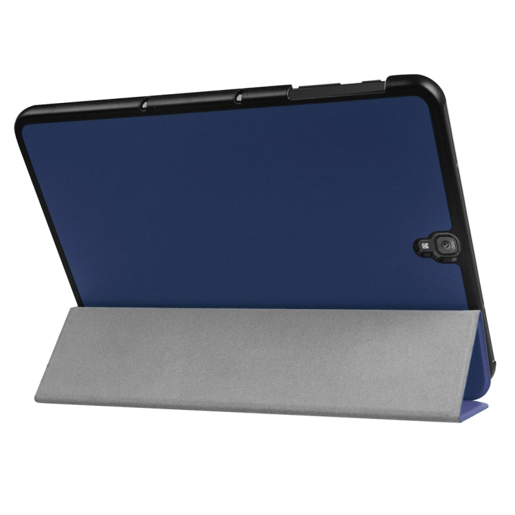 For Galaxy Tab S3 9.7 inch T820 / T825 Custer Texture Horizontal Flip Leather Case with 3-folding Holder(Dark Blue) by bashfashion