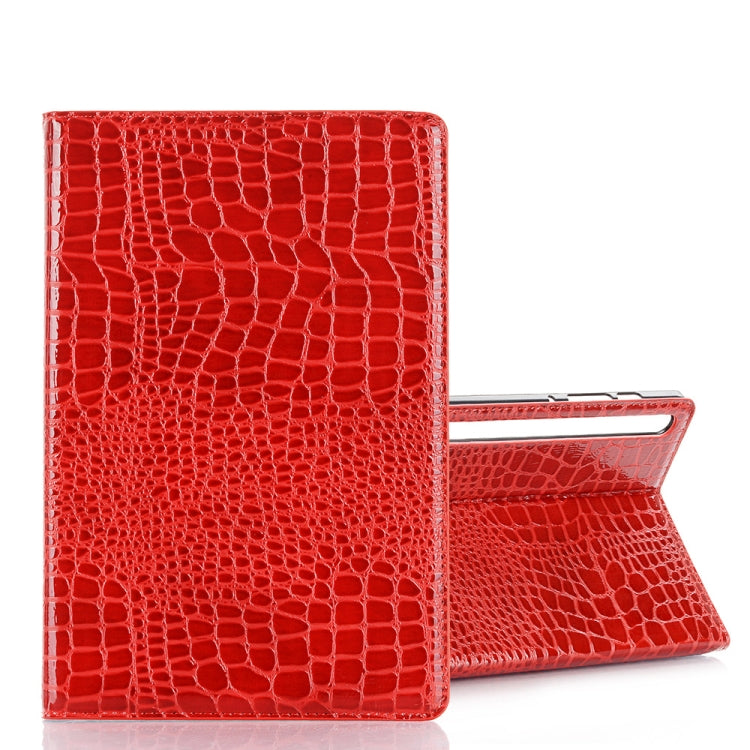 For Galaxy Tab S6 T860 / T865 Crocodile Texture Horizontal Flip Leather Case with Holder & Card Slots & Wallet (Red) by bashfashion