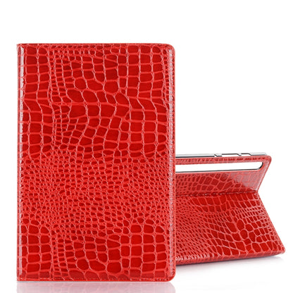 For Galaxy Tab S6 T860 / T865 Crocodile Texture Horizontal Flip Leather Case with Holder & Card Slots & Wallet (Red) by bashfashion