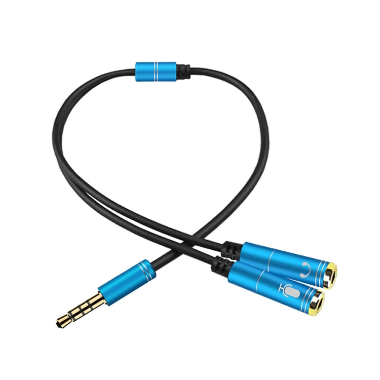 2 in 1 3.5mm Male to Double 3.5mm Female TPE High-elastic Audio Cable Splitter, Cable Length: 32cm(Blue) by bashfashion
