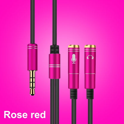 2 in 1 3.5mm Male to Double 3.5mm Female TPE High-elastic Audio Cable Splitter, Cable Length: 32cm(Rose Red) by bashfashion