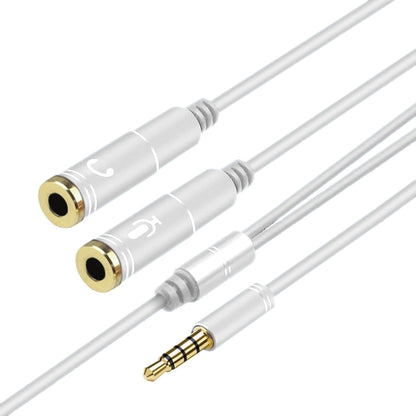 2 in 1 3.5mm Male to Double 3.5mm Female TPE High-elastic Audio Cable Splitter, Cable Length: 32cm(Silver) by bashfashion