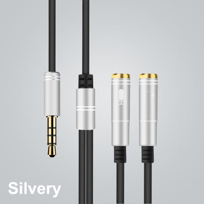 2 in 1 3.5mm Male to Double 3.5mm Female TPE High-elastic Audio Cable Splitter, Cable Length: 32cm(Silver) by bashfashion