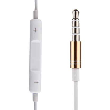 White Wire Body 3.5mm In-Ear Earphone with Line Control & Mic(Gold) by bashfashion