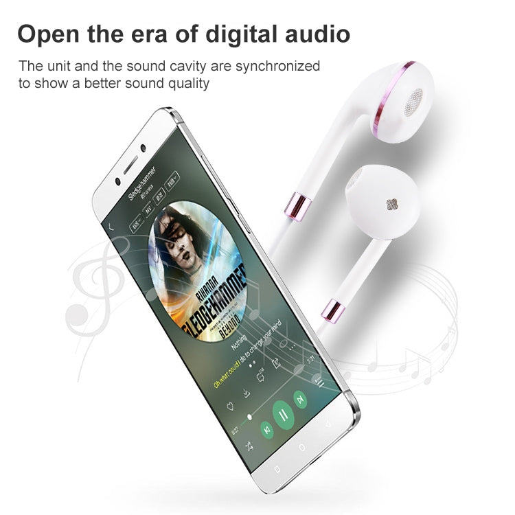 White Wire Body 3.5mm In-Ear Earphone with Line Control & Mic(Gold) by bashfashion